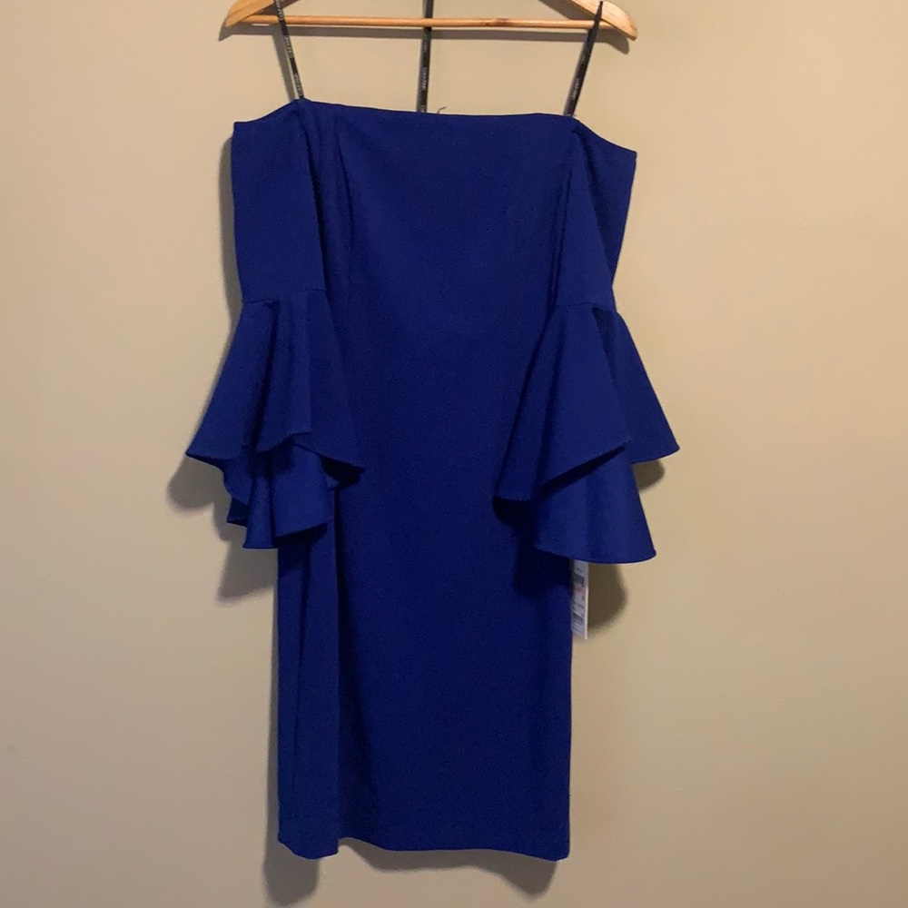 Off-the-should deep blue NWT Calvin Klein